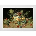 thumbnail image 1 of Van Hulsdonck, Jacob 18x13 White Modern Wood Framed Museum Art Print Titled - A Still Life of Fruit and Flowers in a Basket, 1 of 4