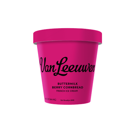 Van Leeuwen French Artisan Ice Cream Buttermilk Berry Cornbread, Pure Cane Sugar, 14 oz 1 Count