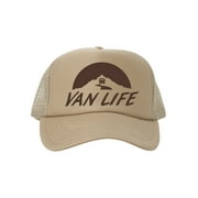 Van Life Adjustable Mesh Trucker Hat - Brown - Khaki