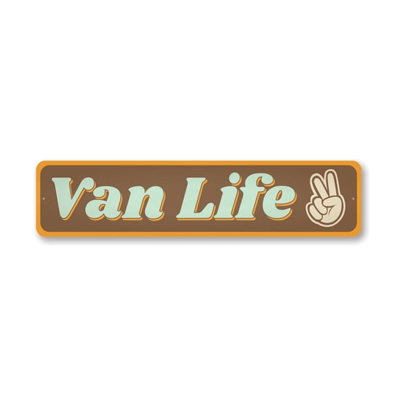 Van Life Aluminum Metal Decor Sign - 4x18 inches