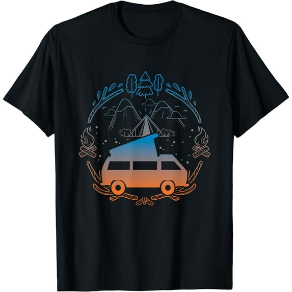 Van Life Design - Vanagon Van Bus Dipper Campfire Camping T-Shirt