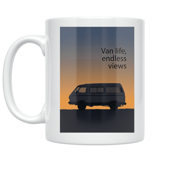 Van Life Endless Views Adventure - Travel Enthusiast - 11 oz Ceramic Coffee Mug