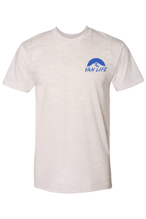 Van Life Pocket Logo Triblend Track T-Shirt - Oatmeal - Royal Logo - X-Large