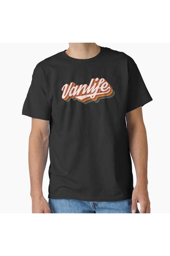 Van Life Retro Typography T Shirt, Camper Graphic Tee, Travel Shirt Size S-5XL