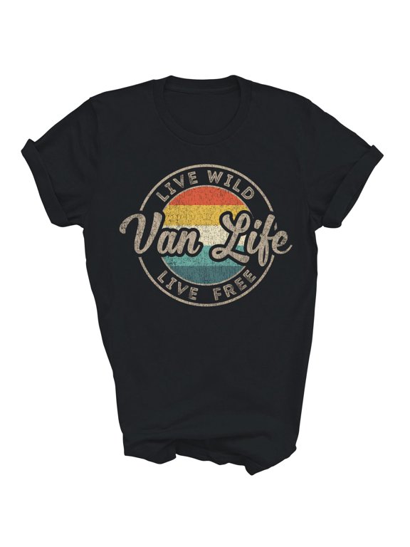 Van Life Vintage Camper Travel Adventure Graphic T-Shirt