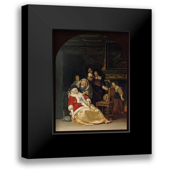 Van Mieris, Frans 15x18 Black Modern Framed Museum Art Print Titled - The Doctors Visit