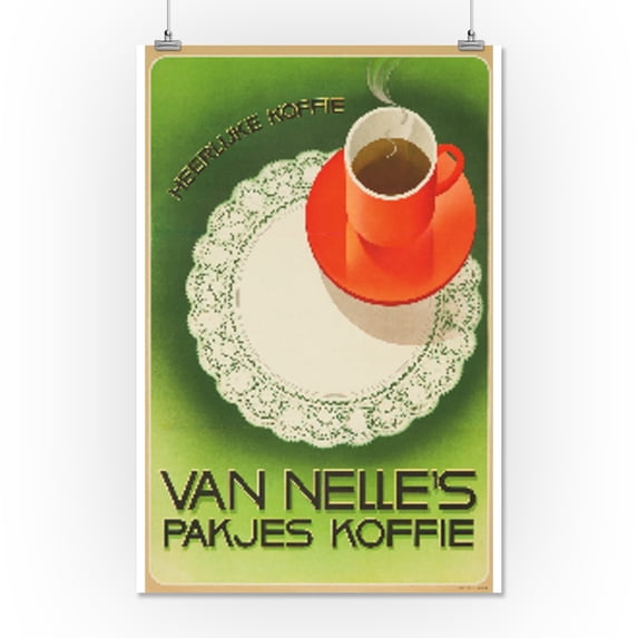 Van Nelle's Koffie Vintage Poster Netherlands c. 1930 (16x24 Giclee Gallery Print, Wall Decor Travel Poster)