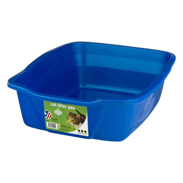 (2 pack) Van Ness Plastics Cat Litter Pan Blue Large