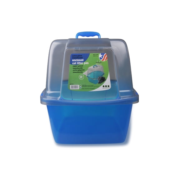 Van Ness Enclosed Extra-Giant Translucent Cat Litter Pan with Odor Door