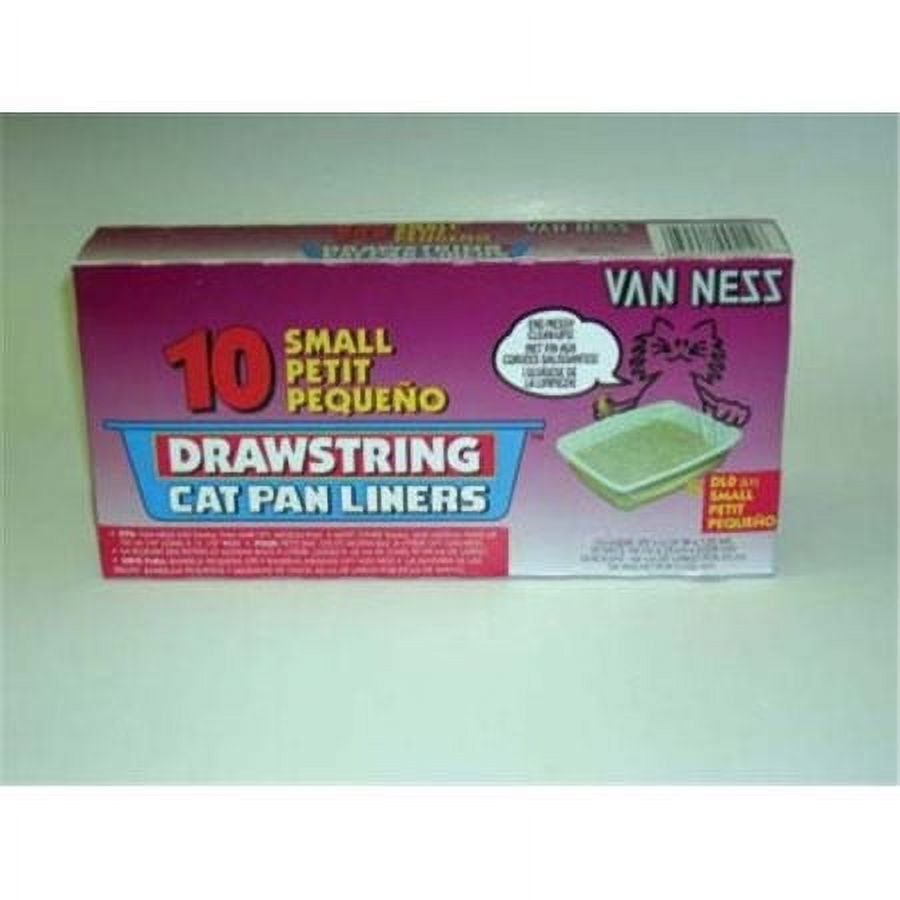 Small White Drawstring Cat Pan Liners, 10 Count