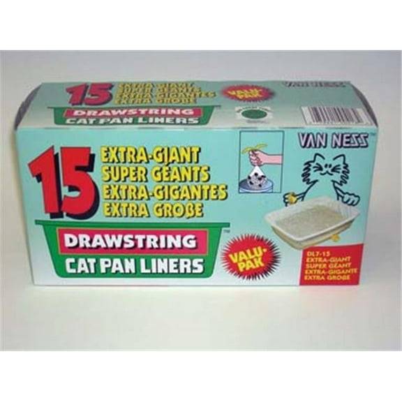 Van Ness Plastic Molding Drwstrng Xgiant Cat Pan Liners - DL7-15