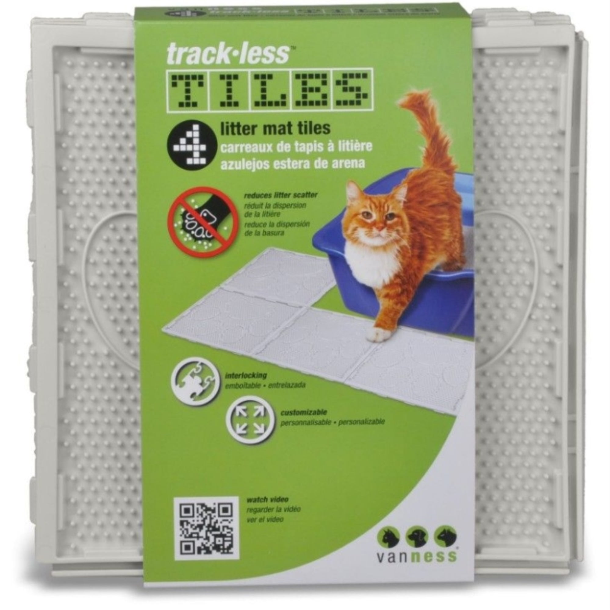 Van Ness Plastic Molding Trackless Litter Mat Tiles 4 Piece