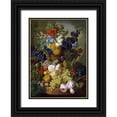 thumbnail image 1 of Van Os, Jan 11x14 Black Ornate Wood Framed with Double Matting Museum Art Print Titled - A Still Life of Flowers and Fruit, 1 of 4