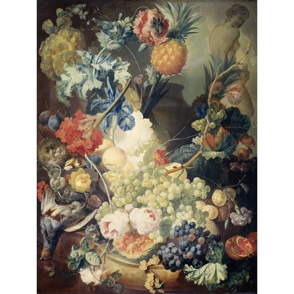 Van Os Still Life Flowers Fruits Birds Painting Extra Large XL Wall Art Poster Print
