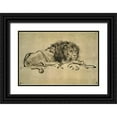 thumbnail image 1 of Van Rijn, Rembrandt 32x23 Black Ornate Wood Framed with Double Matting Museum Art Print Titled - Lion, 1 of 4