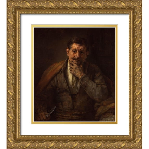 Van Rijn, Rembrandt Harmensz 15x17 Gold Ornate Wood Framed with Double Matting Museum Art Print Titled - St. Bartholomew