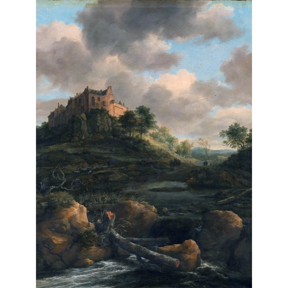 Van Ruisdael Bentheim Castle Sky Stream Painting Extra Large XL Wall Art Poster Print