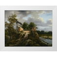 thumbnail image 1 of Van Ruisdael, Jacob 32x25 White Modern Wood Framed Museum Art Print Titled - Bridge with a Sluice, 1 of 4