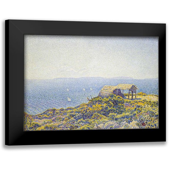 Van Rysselberghe, Theo 14x11 Black Modern Framed Museum Art Print Titled - LIle Du Levant, Vu Du Cap Benat