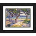 thumbnail image 1 of Van Rysselberghe, Theo 32x25 Black Ornate Wood Framed with Double Matting Museum Art Print Titled - The Mediterranean at Le Lavandou, 1 of 4