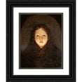 thumbnail image 1 of Van Schendel, Petrus 15x18 Black Ornate Wood Framed with Double Matting Museum Art Print Titled - A Girl, Head and Shoulders, 1 of 4