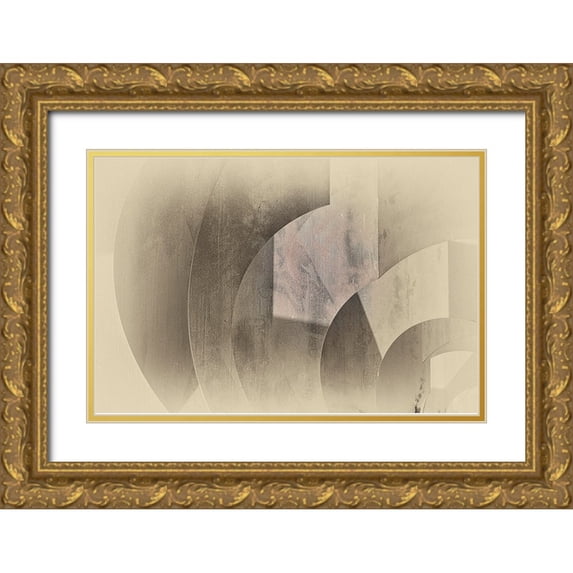 Van Son, Greetje 18x13 Gold Ornate Wood Framed with Double Matting Museum Art Print Titled - Shapes in soft tones