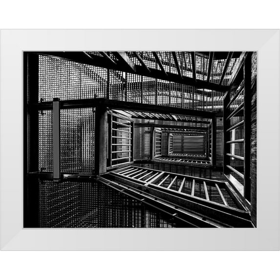 Van Son, Greetje 24x19 White Modern Wood Framed Museum Art Print Titled - Escape Room