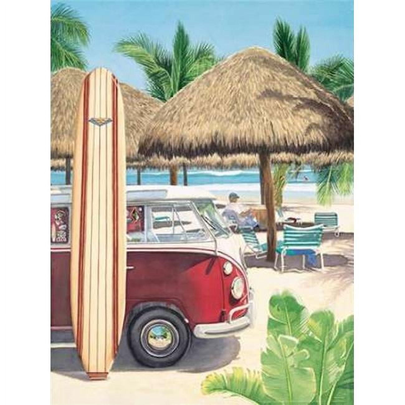 Van-Surf & Sand Poster Print by Evelyn Jenkins Drew, 9 x 12