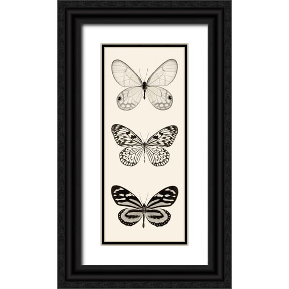 Van Swearingen, Debra 10x18 Black Ornate Wood Framed with Double Matting Museum Art Print Titled - Butterfly BW Panel II