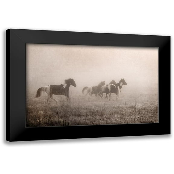 Van Swearingen, Debra 14x10 Black Modern Framed Museum Art Print Titled - Paint Horses on the Run