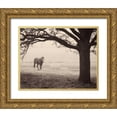 thumbnail image 1 of Van Swearingen, Debra 32x26 Gold Ornate Wood Framed with Double Matting Museum Art Print Titled - Hazy Horse I, 1 of 4