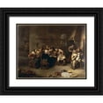 thumbnail image 1 of Van Tilborch, Gillis 18x15 Black Ornate Wood Framed with Double Matting Museum Art Print Titled - Peasants Drinking and Smoking In An Inn, 1 of 4