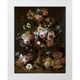 thumbnail image 1 of Van Veerendael, Nicolas 12x14 White Modern Wood Framed Museum Art Print Titled - Roses, Carnations and Other Flower In An Urn, 1 of 4