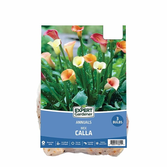 Expert Gardener Calla Lily Mix (Set of 3 Dormant Bulbs) Partial Sun, Multi-Color, Annual