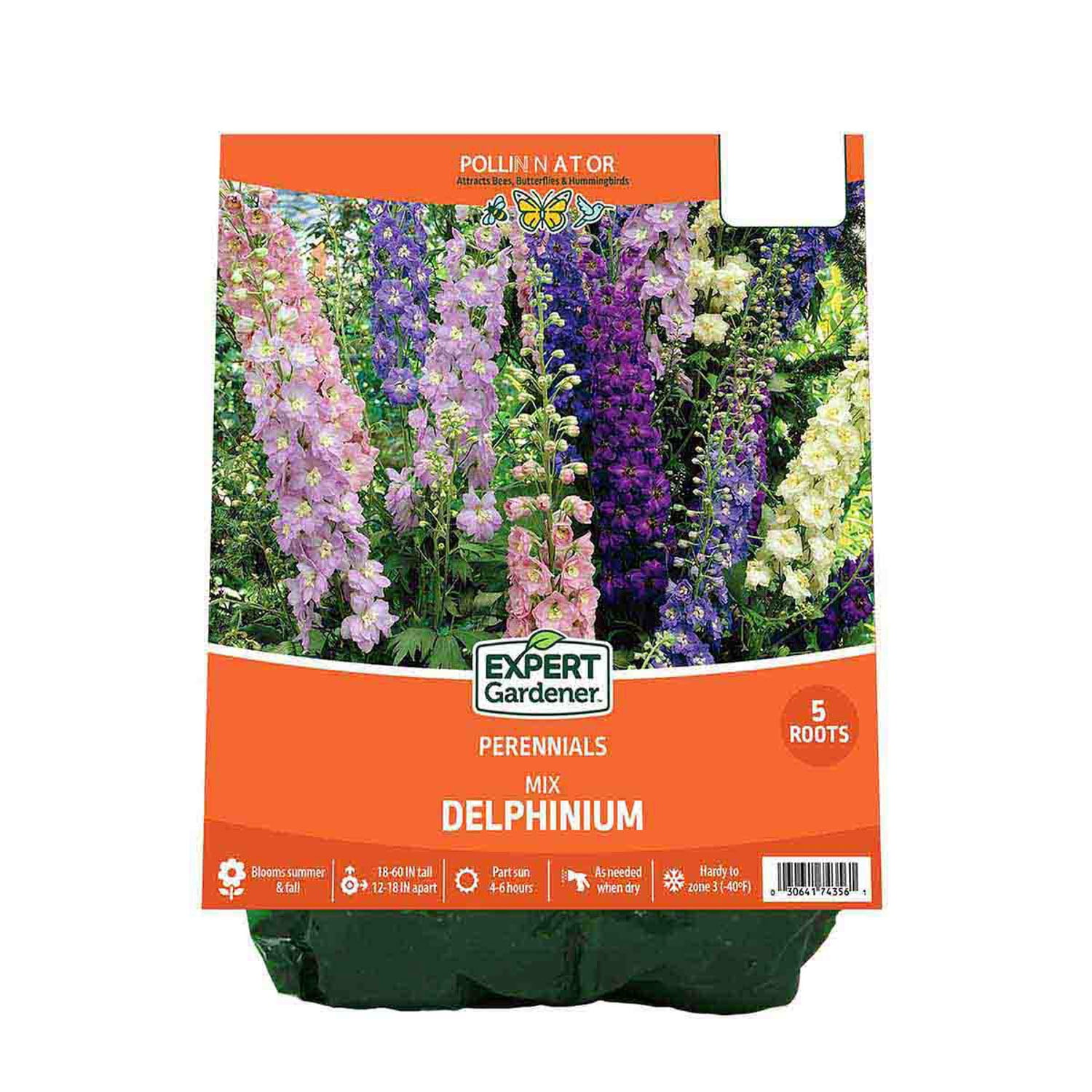 Expert Gardener Delphinium Mix Set of 5 Dormant Bare Roots for Partial ...