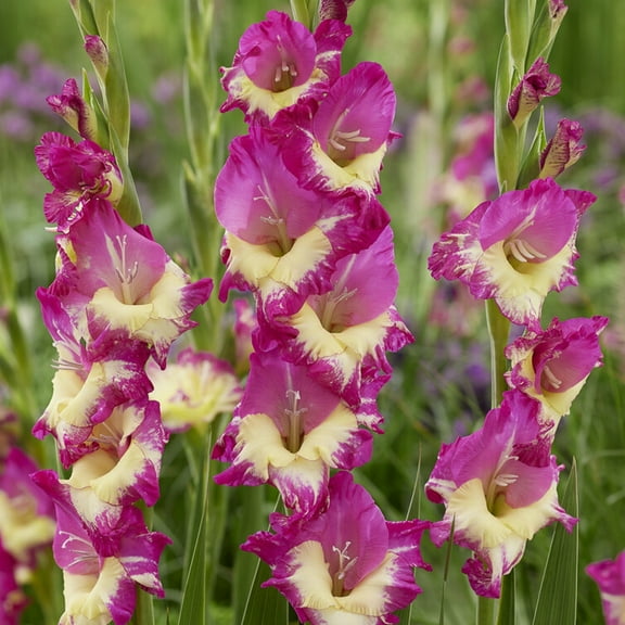 Van Zyverden Gladiolus Large Flowering Extravert Set of 12 Bulbs Pink Partial Sun