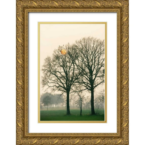 Van de Goor, Lars 11x14 Gold Ornate Wood Framed with Double Matting Museum Art Print Titled - Preparing for Sunset