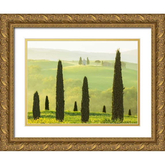 Van de Goor, Lars 24x19 Gold Ornate Wood Framed with Double Matting Museum Art Print Titled - Tuscan Temple