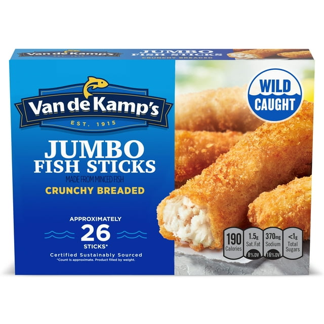 Van de Kamp's Crunchy Breaded Jumbo Fish Sticks, 26 Ct