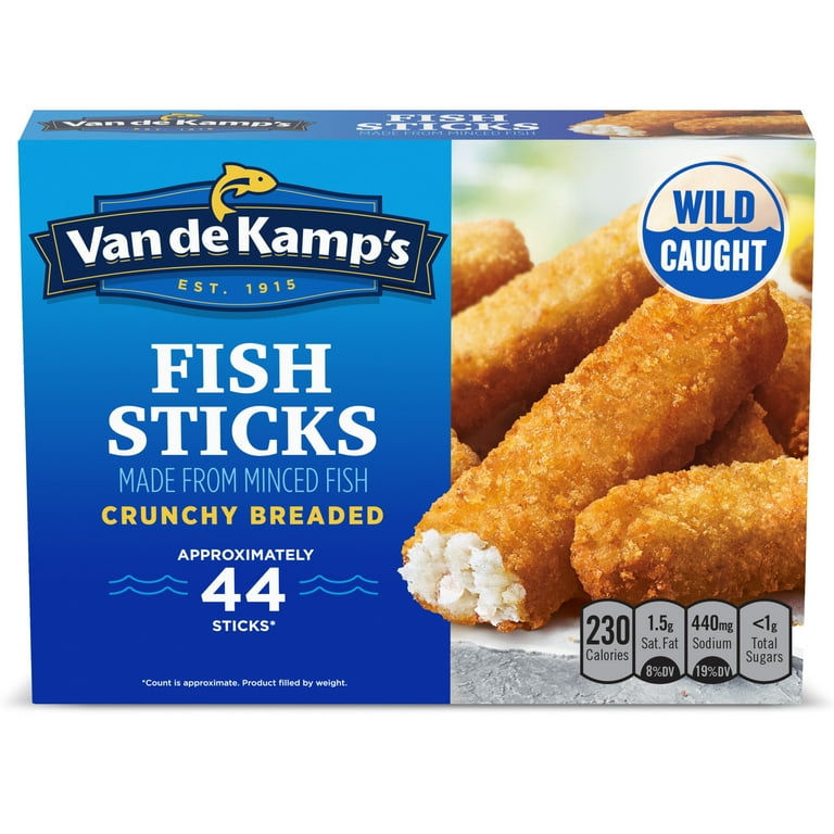 Van de Kamp's Wild Caught Crunchy Breaded Fish Sticks, 24.6 oz, 44 Count  (Frozen)