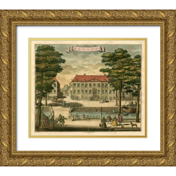 Van der Giessen, G. 23x20 Gold Ornate Wood Framed with Double Matting Museum Art Print Titled - Scenes of the Hague I