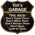 thumbnail image 1 of Van's Garage Tool Rules Sign Shield Metal Gift 211110003033, 1 of 1