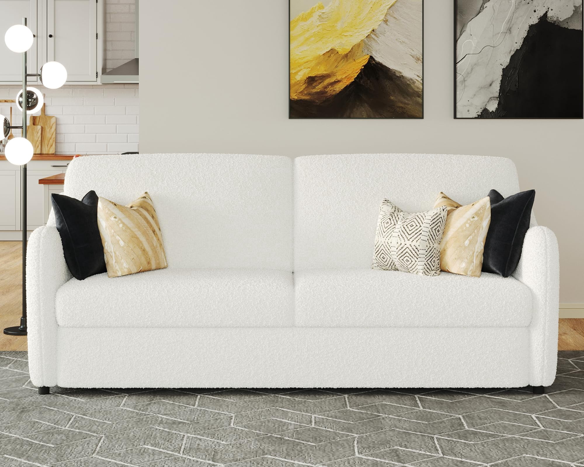 LIKIMIO 79" Cloud Sofa - 3 Seater Oversized Loveseat With Deep Seat & High Back, Easy Assembly