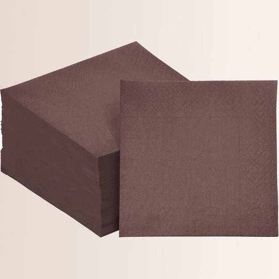 VanDyke Brown Cockkin Napkins Disposable Beverage Napkin Paper for Cocktail, Wedding, Dinner, Birthday Party Dessert Wine Paper Napkins (120 Count)