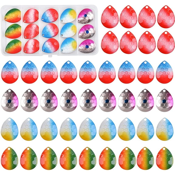 VanRolldex Hammered Colorado Blades Fishing Lures for Trout, Salmon & Walleye, 50 Count