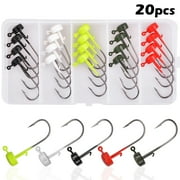 VanRolldex Premium Sharp Hook Ned Rig Jig Head Fishing Lure for Bass 20 Count