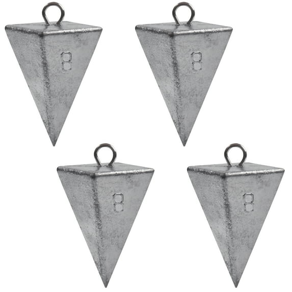 VanRolldex Pyramid Sinkers 4 Pack, 32 oz Fishing Weights for Saltwater Surf Gear Tackle