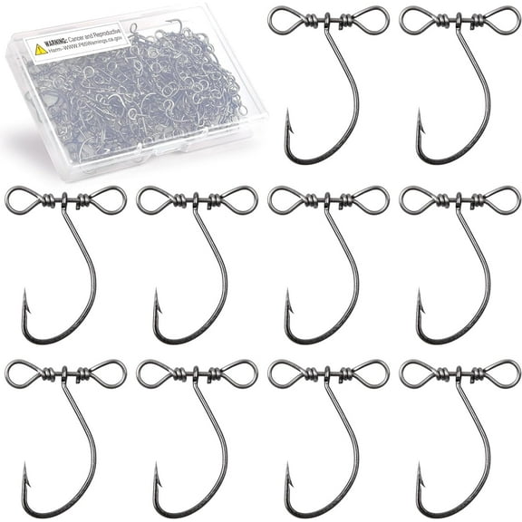 VanRolldex Shot Rig 100 pcs Carbon Steel Drop Shot Fishing Hooks