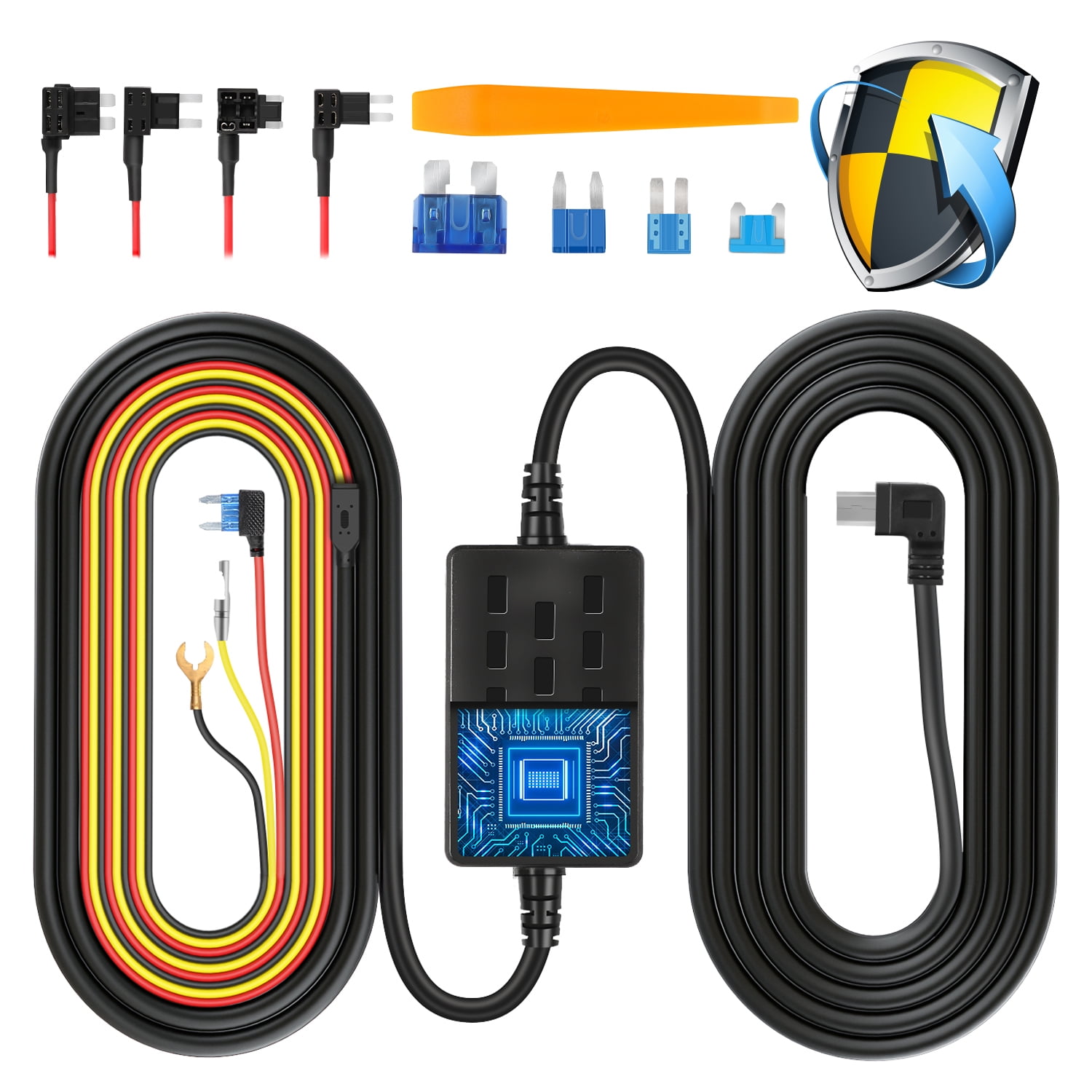 VanTop V9H Dash Cam Hardwire Kit, 11.5ft Mini USB Hard Wire Kit for Dashcam  Converts 12V-24V to 5V/2.5A w/Fuse Kit with Tool 