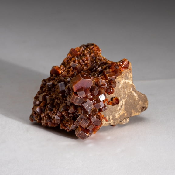 Vanadinite Crystal Cluster on Matrix from Mibladen, Atlas Mountains, Khnifra Province, Morocco